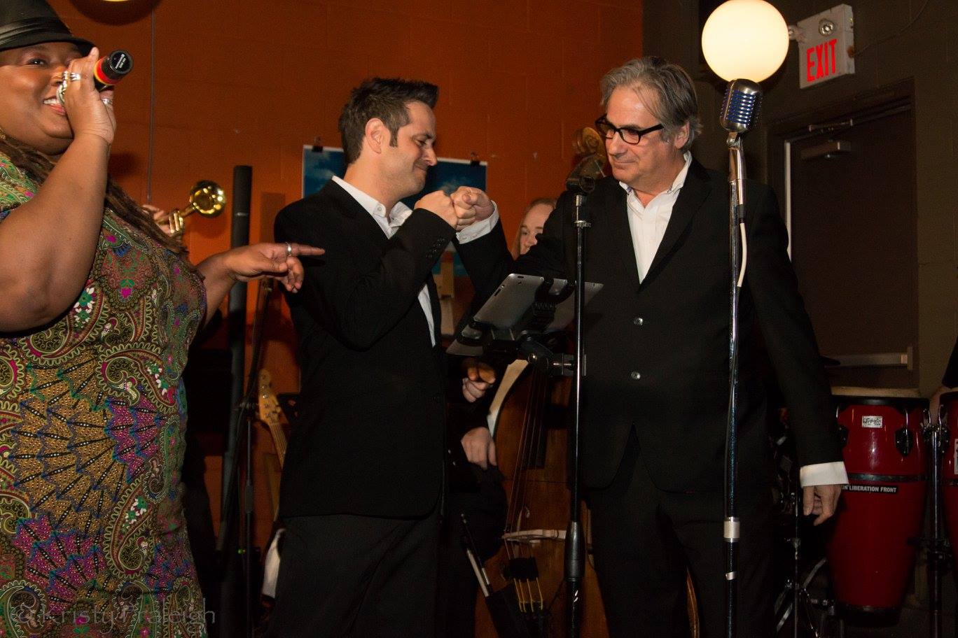 With the band